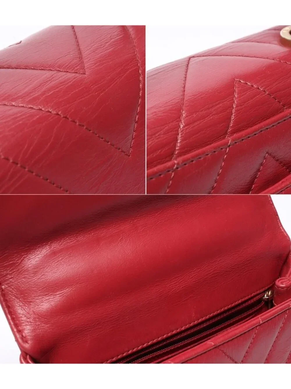Chanel 2-Way Shoulder Bag Gold Stitch Chez Blanc Top Handle Flap Coco